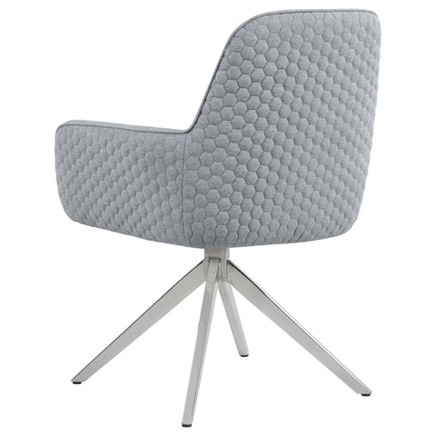 Soline Fabric Upholstered Swivel Dining Arm Chair Light GreyLight Grey