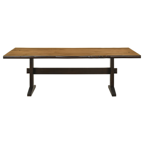Salem 6-piece Rectangular Live Edge Dining Table Set HoneyNatural Honey