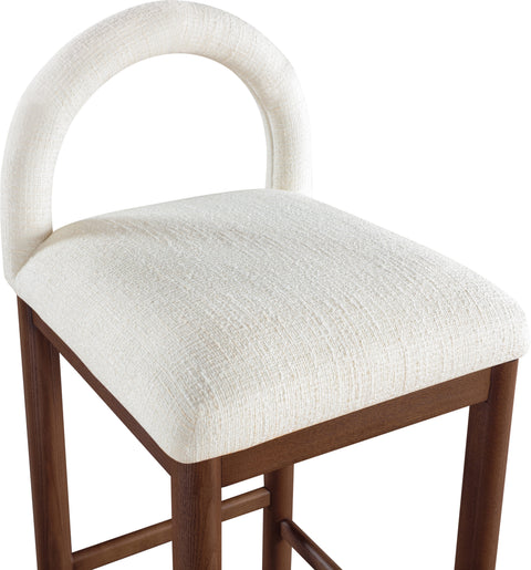 Greer Cream Linen Textured Fabric Upholstered Counter Stool , 1 Piece (Style 3)