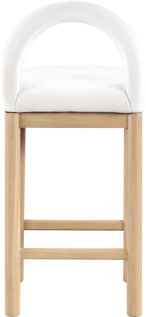 Greer Cream Velvet Upholstered Counter Stool , 1 Piece (Style 1)
