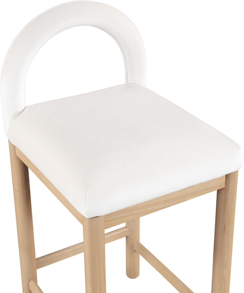 Greer Cream Velvet Upholstered Counter Stool , 1 Piece (Style 1)