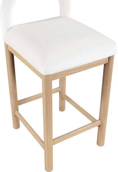 Greer Cream Velvet Upholstered Counter Stool , 1 Piece (Style 1)