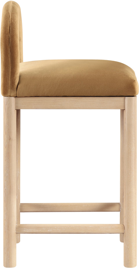 Greer Saddle Velvet Upholstered Counter Stool , 1 Piece (Style 1)