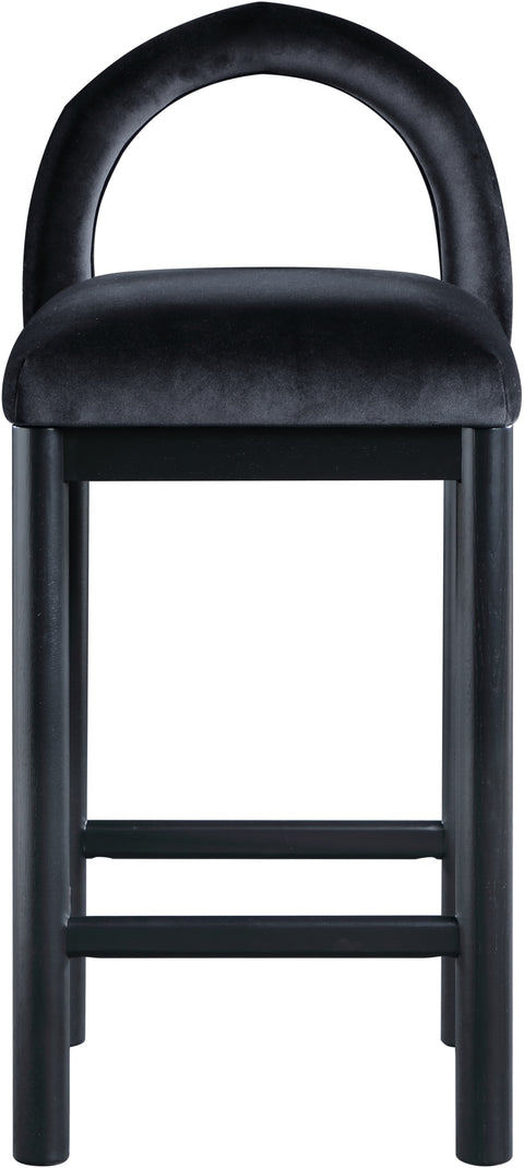 Greer Black Velvet Upholstered Counter Stool , 1 Piece (Style 2)