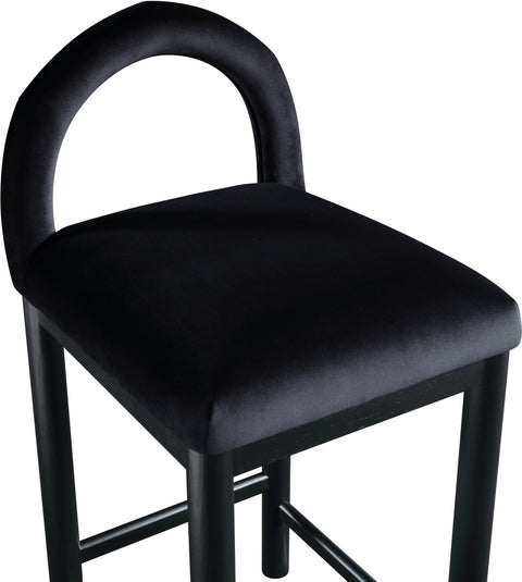Greer Black Velvet Upholstered Counter Stool , 1 Piece (Style 2)