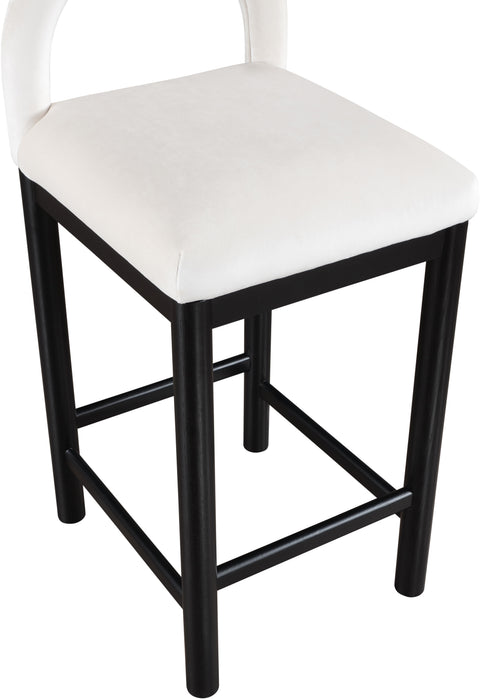 Greer Cream Velvet Upholstered Counter Stool , 1 Piece (Style 2)