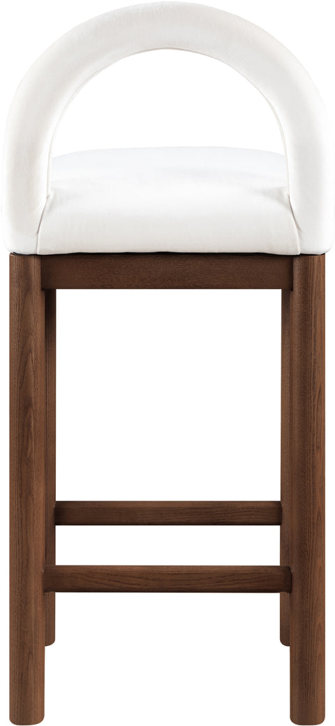 Greer Cream Velvet Upholstered Counter Stool , 1 Piece (Style 3)