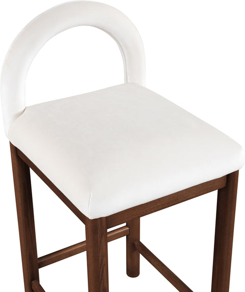 Greer Cream Velvet Upholstered Counter Stool , 1 Piece (Style 3)