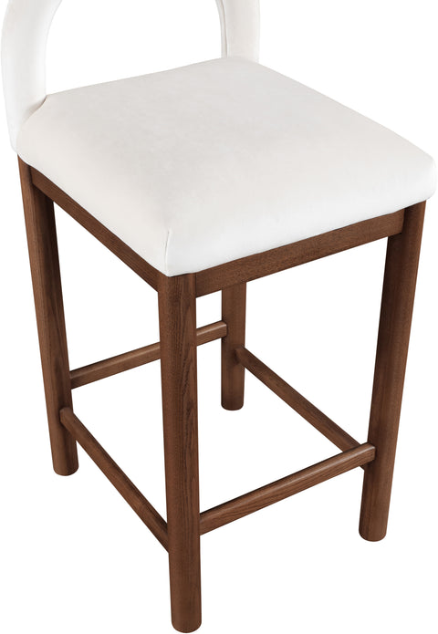 Greer Cream Velvet Upholstered Counter Stool , 1 Piece (Style 3)