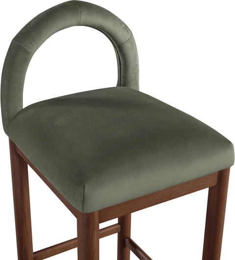 Greer Green Velvet Upholstered Counter Stool , 1 Piece (Style 2)