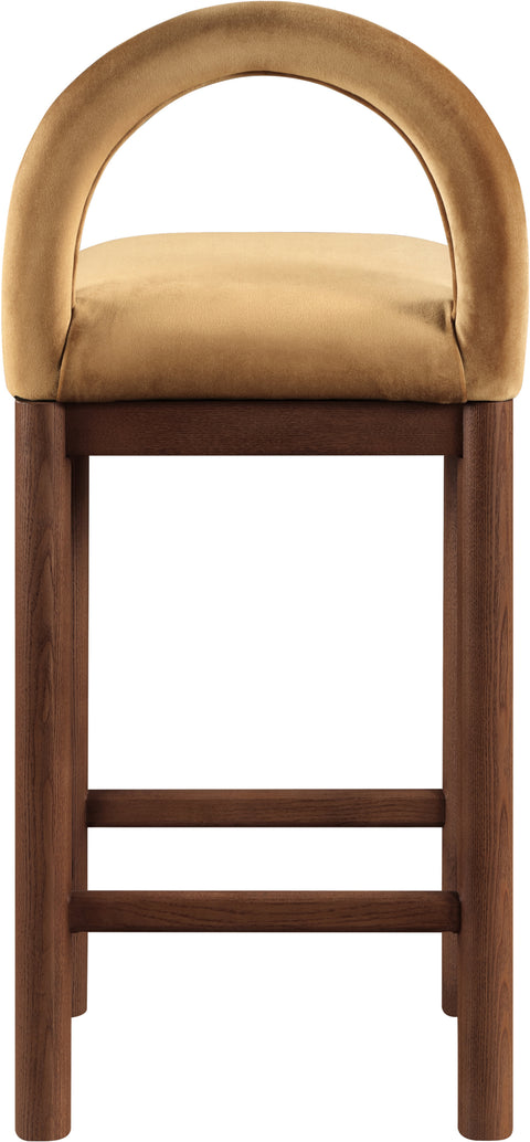 Greer Saddle Velvet Upholstered Counter Stool , 1 Piece (Style 3)
