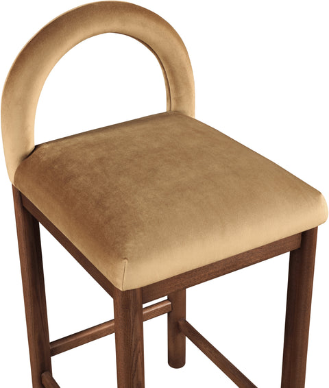 Greer Saddle Velvet Upholstered Counter Stool , 1 Piece (Style 3)