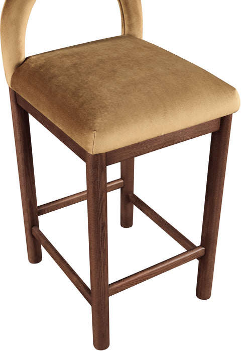 Greer Saddle Velvet Upholstered Counter Stool , 1 Piece (Style 3)