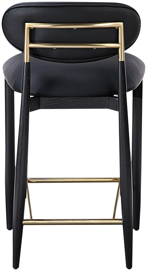 Harlow Black Vegan Leather Upholstered Stool , 1 Piece (Style 2)