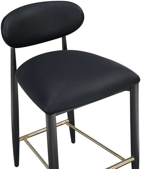 Harlow Black Vegan Leather Upholstered Stool , 1 Piece (Style 2)