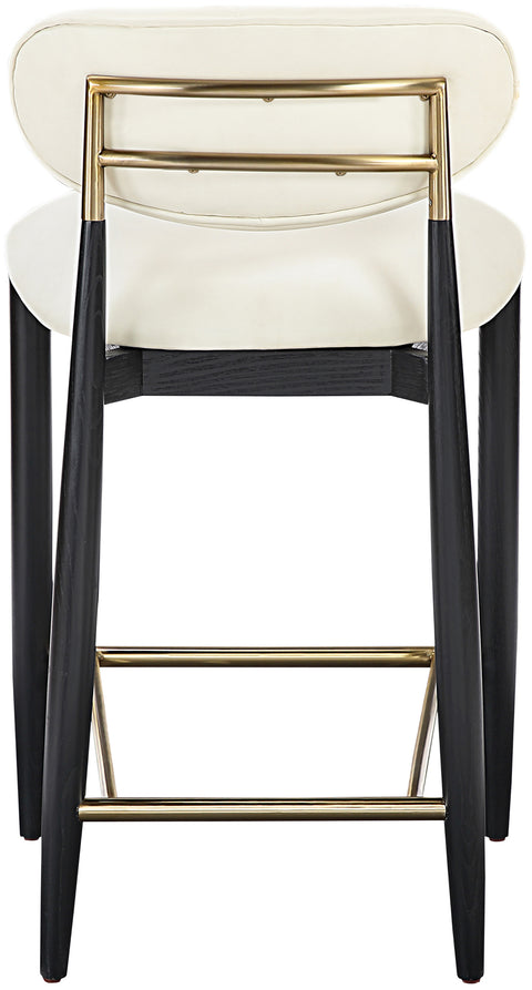 Harlow Cream Vegan Leather Upholstered Stool , 1 Piece (Style 2)