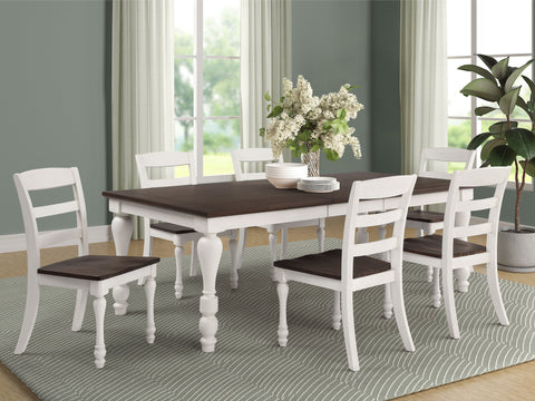 Giddish 7-piece Rectangular Dining Table Set Coastal WhiteCoastal White