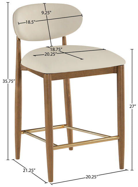 Indie Vegan Leather Upholstered Stool, 1 Piece (Configuration 2)