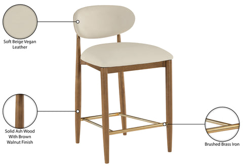 Indie Vegan Leather Upholstered Stool, 1 Piece (Configuration 2)