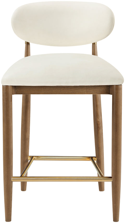 Harlow Cream Vegan Leather Upholstered Stool , 1 Piece (Style 3)
