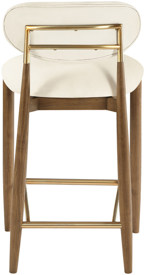 Harlow Cream Vegan Leather Upholstered Stool , 1 Piece (Style 3)
