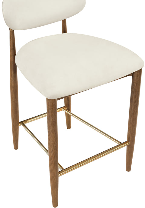 Harlow Cream Vegan Leather Upholstered Stool , 1 Piece (Style 3)
