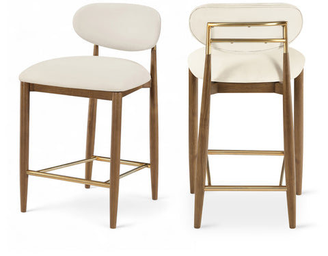 Indie Vegan Leather Upholstered Stool, 1 Piece (Configuration 2)