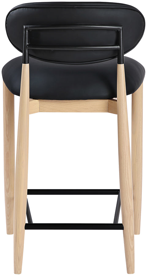 Harlow Black Vegan Leather Upholstered Stool , 1 Piece (Style 3)