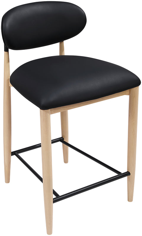 Harlow Black Vegan Leather Upholstered Stool , 1 Piece (Style 3)
