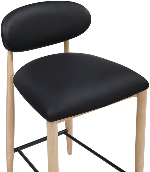 Harlow Black Vegan Leather Upholstered Stool , 1 Piece (Style 3)