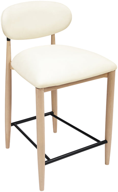 Harlow Cream Vegan Leather Upholstered Stool , 1 Piece (Style 4)