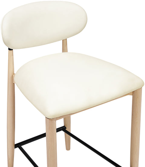 Harlow Cream Vegan Leather Upholstered Stool , 1 Piece (Style 4)