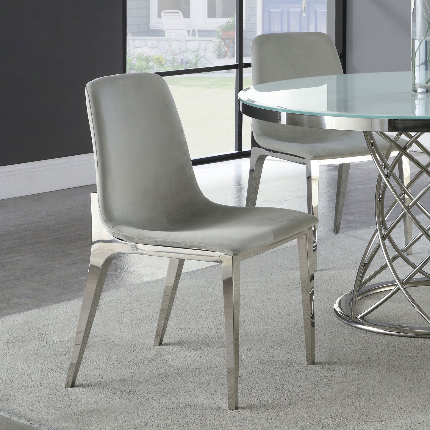 aria upholstered dining side chair light grey (set of 4)light grey