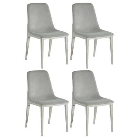 Aria Upholstered Dining Side Chair Light Grey (Set of 4)Light Grey