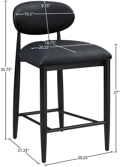 Indie Vegan Leather Upholstered Stool, 1 Piece (Style 4)