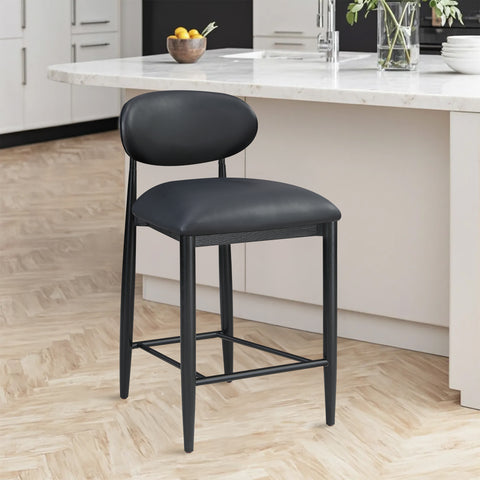 Indie Vegan Leather Upholstered Stool, 1 Piece (Style 4)