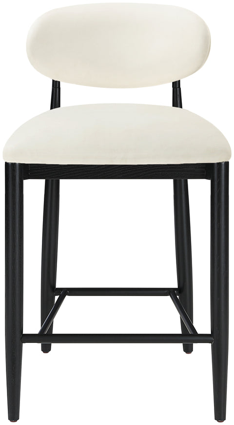 Harlow Cream Vegan Leather Upholstered Stool , 1 Piece (Style 5)