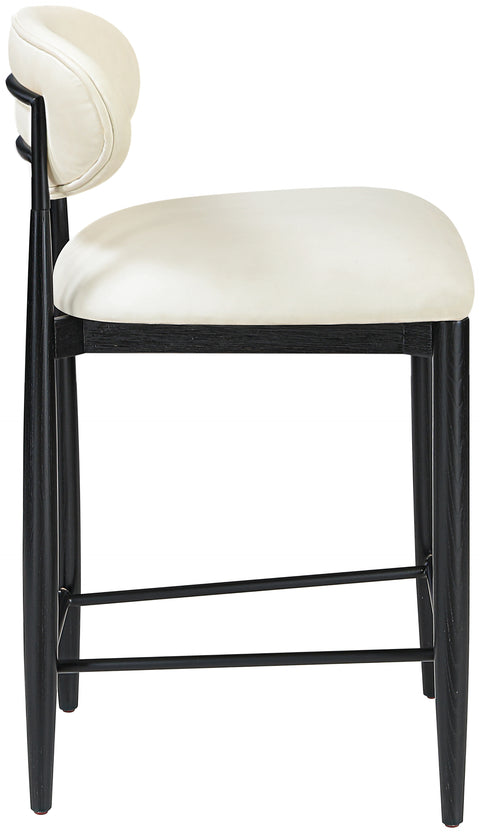 Harlow Cream Vegan Leather Upholstered Stool , 1 Piece (Style 5)