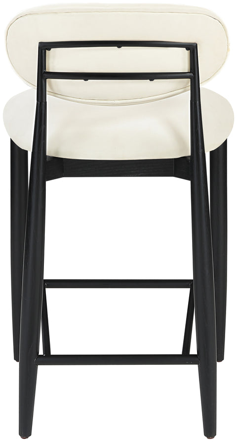 Harlow Cream Vegan Leather Upholstered Stool , 1 Piece (Style 5)
