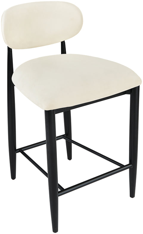 Harlow Cream Vegan Leather Upholstered Stool , 1 Piece (Style 5)