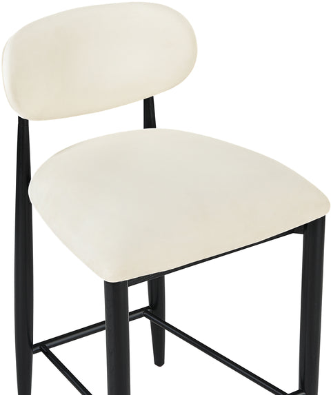 Harlow Cream Vegan Leather Upholstered Stool , 1 Piece (Style 5)