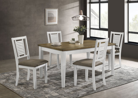 Diggs 5-piece Rectangular Dining Set Distressed WhiteBrown Brushed / Distressed White