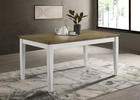 Diggs Rectangular 59-inch Dining Table Brown BrushedBrown Brushed / Distressed White