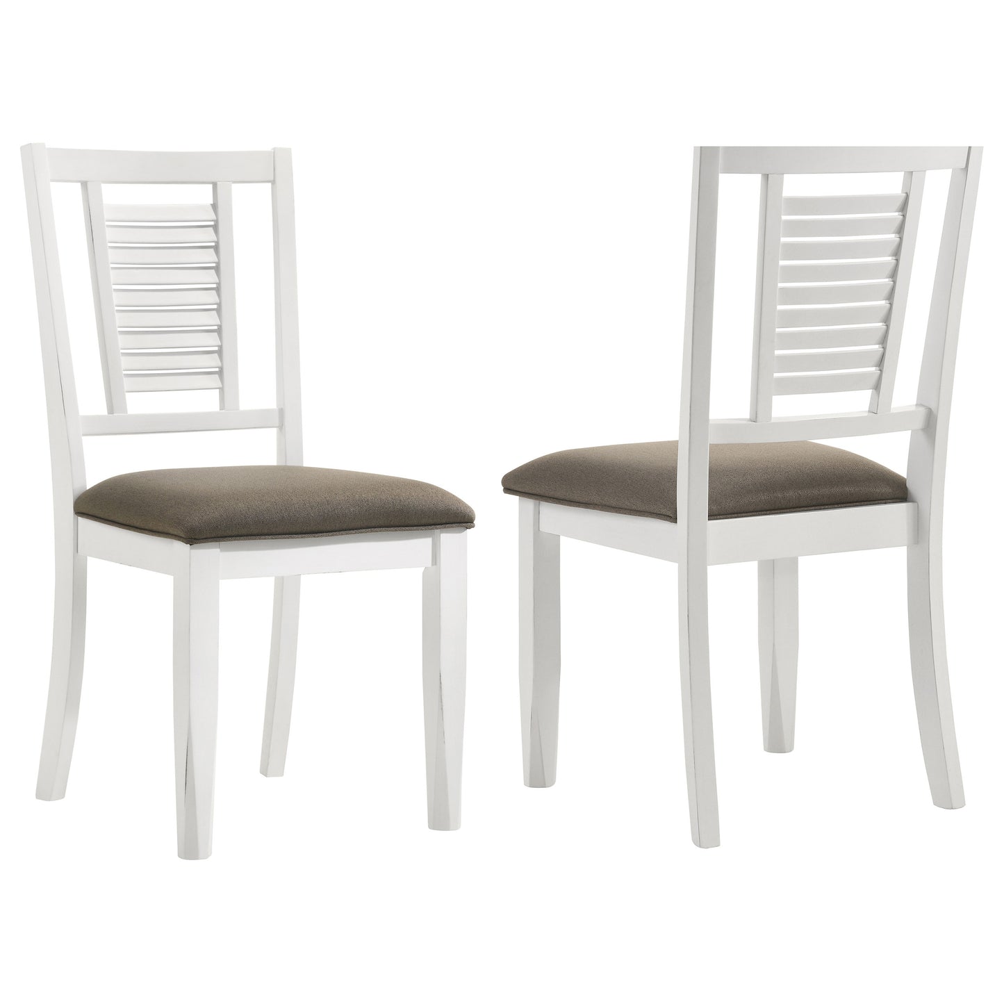 selena wood dining side chair distressed white (set of 2)