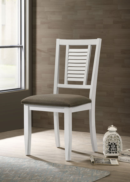 Selena Wood Dining Side Chair Distressed White (Set of 2)