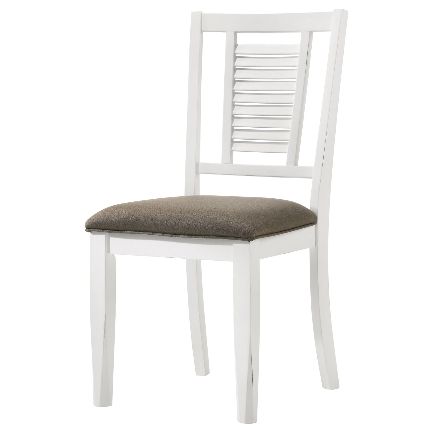 selena wood dining side chair distressed white (set of 2)