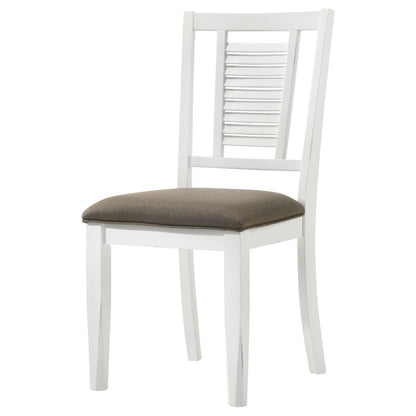 Selena Wood Dining Side Chair Distressed White (Set of 2)