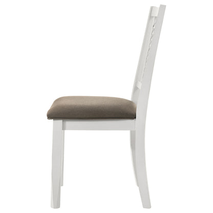 Selena Wood Dining Side Chair Distressed White (Set of 2)