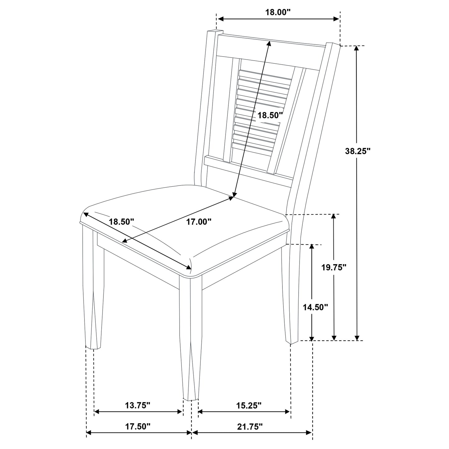 selena wood dining side chair distressed white (set of 2)