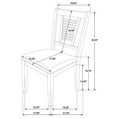 Selena Wood Dining Side Chair Distressed White (Set of 2)